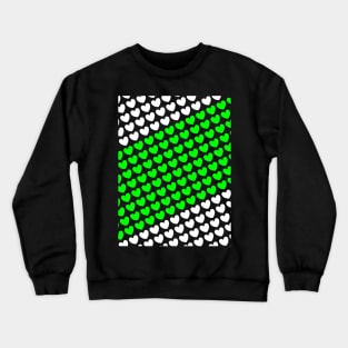 Green Love Hearts Crewneck Sweatshirt